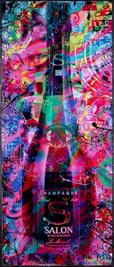 Purple Salon 1996 by Henri Miller - Original Painting on Box Board